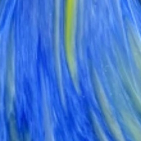 Vintage 1960s MCM Art Glass Petite Decanter Blue Yellow Swirl - Picture 2 of 16